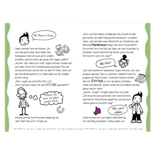 Cartoon-Kinder diskutieren über Permafrost und grüne Energie