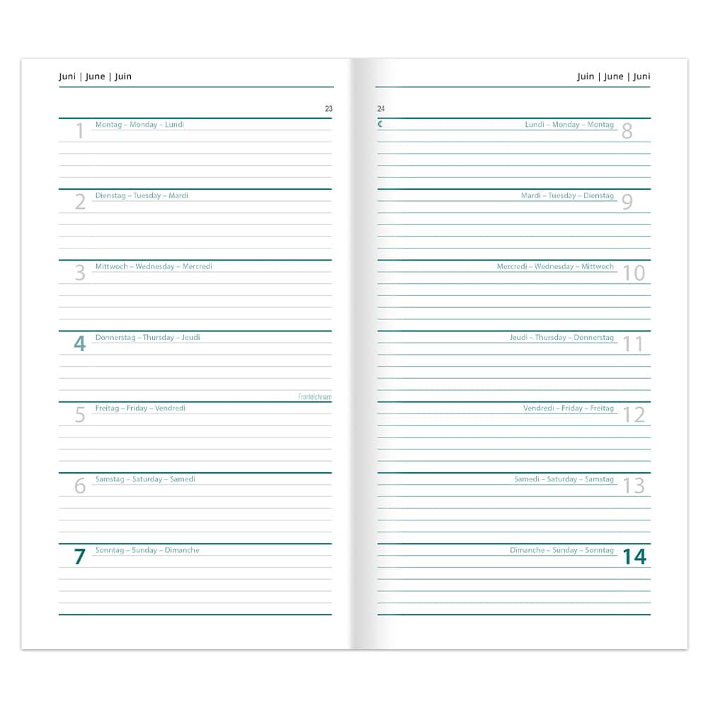 Buchkalender-Set: Buchkalender & Wochenplaner 2026 grün/flieder